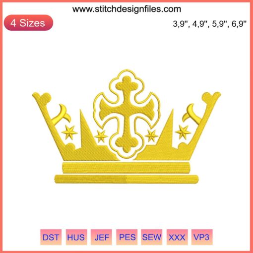 Crown Royal Party Jesus Christ Embroidery Design | Machine Embroidery File | Intricate Religious Pattern