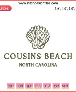 Vintage Cousins Beach Embroidery Design featuring Summer Cuisine inspired by The Summer I Turned Pretty, perfect for DIY projects.