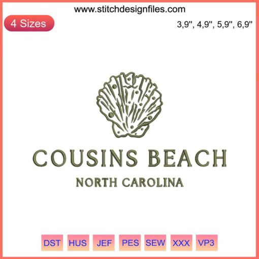 Vintage Cousins Beach Embroidery Design featuring Summer Cuisine inspired by The Summer I Turned Pretty, perfect for DIY projects.