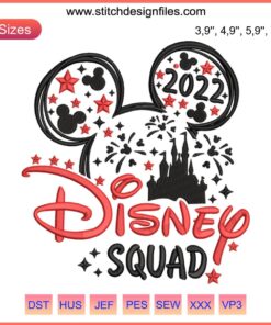 2022 Disney Squad Embroidery File: Mickey Mouse Design, Perfect for Crafting, High-Quality Digital Download
