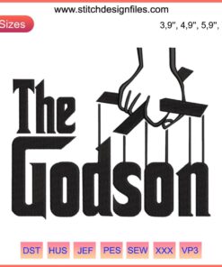 Godson Embroidery Design | Godfather Religious Theme | Elegant Cross with Godson and Godfather Inscription | Special Occasion Embroidery