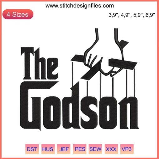 Godson Embroidery Design | Godfather Religious Theme | Elegant Cross with Godson and Godfather Inscription | Special Occasion Embroidery