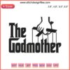 Elegant Godmother Embroidery Design: Intricate Cross and Floral Motif, Perfect for Religious Baptism Apparel.