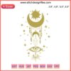 Celestial Evil Eye Embroidery Design: Sun and Moon, Spiritual Digital File, Unique Boho Stitch Pattern