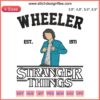 Stranger Things 4 Embroidery featuring Mike Wheeler; detailed design with red and black accents, pop culture-inspired craft.
