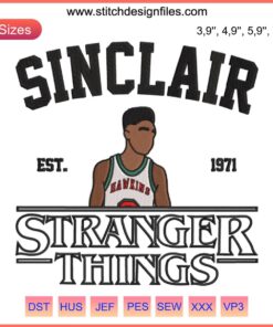 Stranger Things 4 Lucas Sinclair Embroidery Design: Retro 80s Style, Handmade Craft, Nostalgic Netflix Art, Fan-Favorite Character.