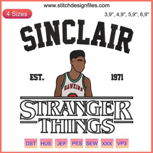 Stranger Things 4 Lucas Sinclair Embroidery Design: Retro 80s Style, Handmade Craft, Nostalgic Netflix Art, Fan-Favorite Character.