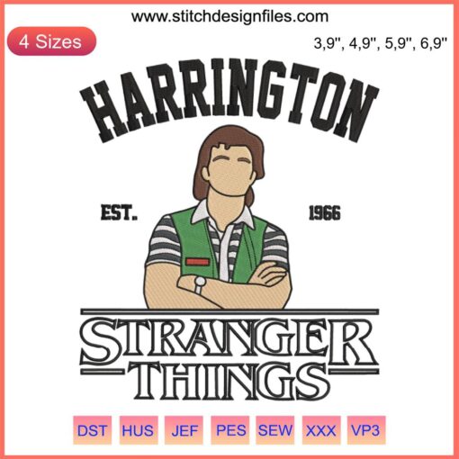 "Stranger Things 4 Embroidery: Steve Harrington Movie Design, Iconic 80s Retro Style, Unique Handmade Craft, Detailed TV-Inspired Art"