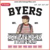 Stranger Things 4 Will Byers Embroidery Design File: Detailed pattern featuring iconic character from popular sci-fi series.