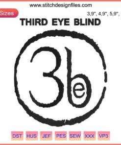 Third Eye Blind band logo embroidery design, rock trend file, perfect for custom apparel and accessories.