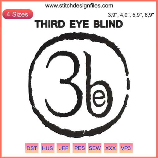Third Eye Blind band logo embroidery design, rock trend file, perfect for custom apparel and accessories.