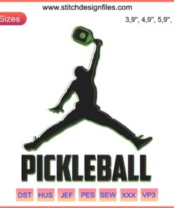 "Pickleball Embroidery Design: Love Pickleball Silhouette, Stylish Stitched Pattern for Fans, Unique Craft Project, Sports Enthusiasts AI"