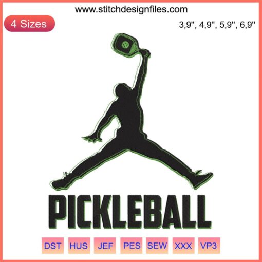"Pickleball Embroidery Design: Love Pickleball Silhouette, Stylish Stitched Pattern for Fans, Unique Craft Project, Sports Enthusiasts AI"