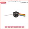 D&D Embroidery: Dark Side Of The Moon D20 Design, Pink Floyd-Inspired, Colorful Prism with Dice, Fantasy RPG Art
