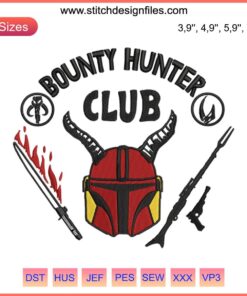 Star Wars Bounty Hunter Club Embroidery File: Stranger Things 4 Design, Digital Download, Pop Culture, Creative Sewing Pattern