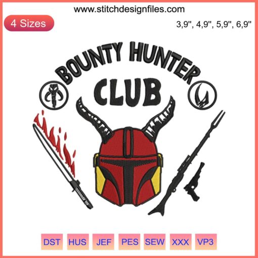 Star Wars Bounty Hunter Club Embroidery File: Stranger Things 4 Design, Digital Download, Pop Culture, Creative Sewing Pattern