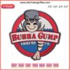 Bubba Gump Shrimp Co. logo embroidery design, featuring iconic shrimp character, ideal for restaurant branding and market merchandise.