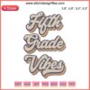 "Fifth Grade Vibes Embroidery: Retro Sunset Design with Vintage Colors, Perfect for Back to School Fashion"