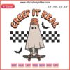 "Creep It Real Vintage Slide Ghost Embroidery Design | Retro Halloween Costume File | Spooky '70s Style Vector Art"
