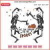 Dancing skeletons embroidery design, perfect for Halloween party decor. Vibrant, spooky season theme embroidery pattern.