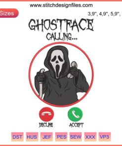 Ghostface Halloween Embroidery Design | "Ghostface Calling" Funny Gift | Holiday 365 Digital Download File