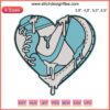 Heart Air Jordan 1 Low Aluminum Embroidery Design: Cute Sports Gift, Stylish Embroidered Heart Pattern, Matching Outfit File.