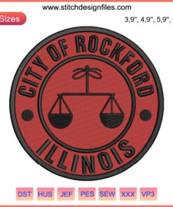 City Of Rockford Illinois Embroidery Design File, A League of Their Own Movie, Machine Embroidery Pattern