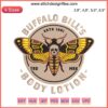 Buffalo Bill's Body Lotion Embroidery Design: Horror Movie-Inspired, Halloween Machine Embroidery Art, Unique Textile Creation.