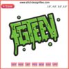 Colorful FGTeeV Merch Slime Logo Embroidery Design File featuring vibrant slime splashes and bold text for crafting projects.