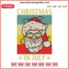 Santa in sunglasses at beach, Christmas in July embroidery file, summer holiday design, festive artwork download.