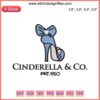 Cinderella Company 1950 Disney Vacation Embroidery Design featuring iconic fairytale elements and elegant stitching details.