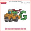 Kids Birthday Tow Truck Dinosaur Embroidery Design: T-Rex Custom Name Birthday Gift File, Personalized Sewing Pattern.