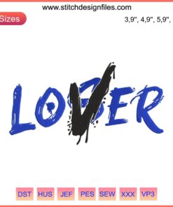 Lover Loser Matching Air Jordan Embroidery Sneaker Design - Cute Gift, Drip Style, Machine Stitch Artwork