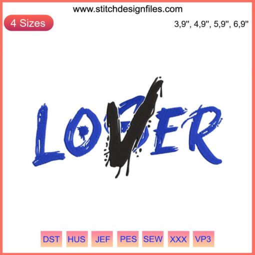 Lover Loser Matching Air Jordan Embroidery Sneaker Design - Cute Gift, Drip Style, Machine Stitch Artwork