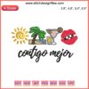 Bad Bunny Contigo Mejor Sunset Embroidery Design | Un Verano Sin Ti Fan Gift | Vibrant Machine Embroidery Design