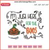 Pumpkin Halloween Costume Embroidery Design | "I’m Just Here For The Boos" Text | Machine File Download