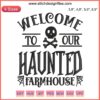 Haunted Farmhouse Embroidery Design | Spooky Halloween Machine File | Ghosts, Pumpkins & Bats | DIY Stitching Art