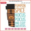 "Hocus Pocus Cozy Sweaters Halloween Embroidery Design File: Pumpkin Spice Theme, Perfect for Fall Machine Embroidery Projects"
