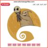 Oogie Boogie and Jack Skellington Moon Embroidery, Nightmare Before Christmas Disney Design, stitched on navy fabric.