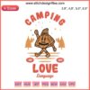 "Camping Is My Love Language Embroidery File: Humorous camping season design with text and camping-themed graphics."