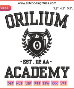 Orilium Academy Embroidery Design | Vibrant Magical Readathon Trending Pattern for DIY Enthusiasts & Fantasy Lovers