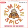 Pumpkin spice latte themed embroidery design with fall leaves, perfect for Thanksgiving gifts.