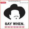 Doc Holliday Movie Embroidery: "Say When" Tombstone Design, intricate Western style, machine embroidery pattern.