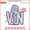 Vin Scully Mic Tribute Embroidery Design File - Dodgers Rip Scully Mic Tribute Embroidery Pattern, Baseball Icon Memorabilia