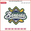 Savannah Bananas Logo Embroidery: MLB Savannah Bananas Baseball Team Design File with vibrant stitched banana logo.
