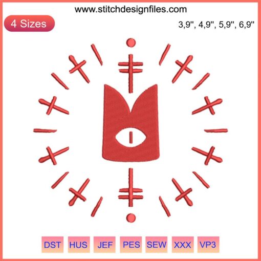 Cult of the Lamb Video Game Logo Embroidery: "Praise Machine" Design File featuring lamb emblem and gothic text.