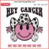 "Groovy smiley face embroidery design for Breast Cancer Awareness | Hey Cancer Cowboy style digital file download"