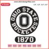 Ohio State Buckeyes Vintage Embroidery Circle Logo Design - Retro-style logo with "O" in center, rich crimson and grey color scheme.