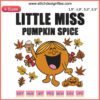 Smiling Little Miss Pumpkin Spice Design for Thanksgiving Halloween Embroidery, featuring a cheerful pumpkin character with autumn motifs.