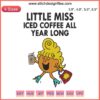 Little Miss Coffee Embroidery: Thanksgiving Halloween Costume Design, Machine File, Festive Character Embroidery Pattern.